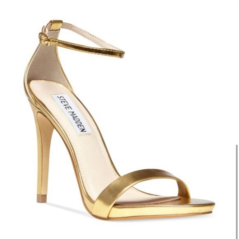 Steve Madden Gold Metallic Stacy Heel